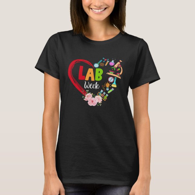 T-shirt Floral Heart Lab Week 2023 Medical Laboratory Tech (Devant)