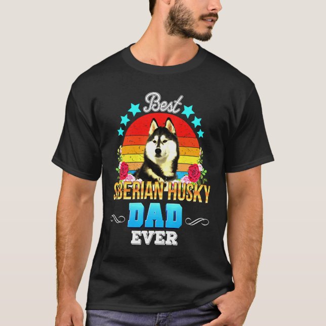 T-shirt Floral Husky Sibérien (Devant)