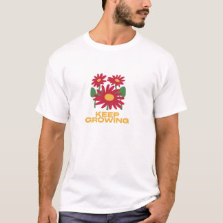 T-shirt floral inspirant « Continuez à grandir » |