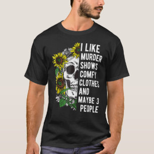 T-shirt Floral J'Aime Le Meurtre Montre Des Vêtements Comf