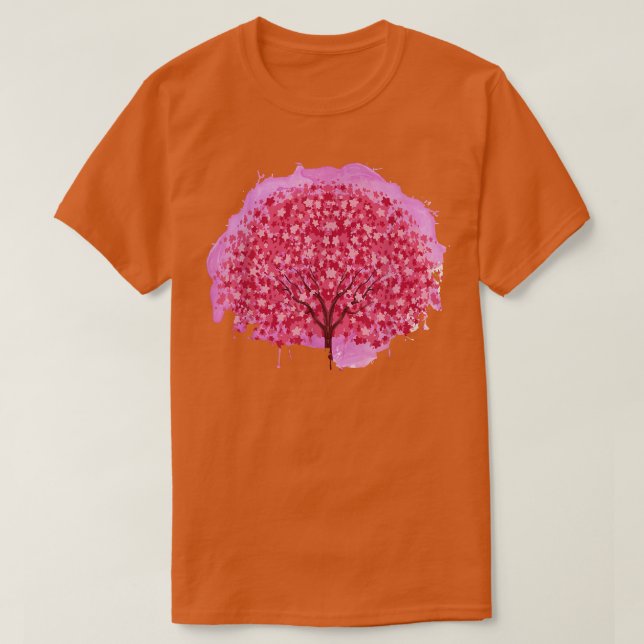 T-shirt Floral japonais Sakura Arbre rose Fleur Japon Cher (Design devant)