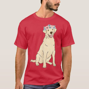 T-shirt Floral Labrador Retriever Lovers Yellow Lab Chien 