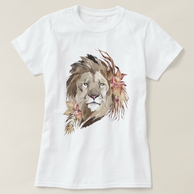 T-Shirt Floral Lion (Design devant)
