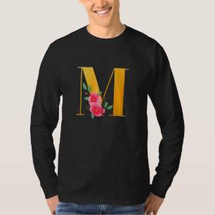 T-shirt Floral M Alphabet mou Lettre initiale M G