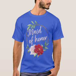 T-shirt Floral Maid Of Honor Mariage Mariage