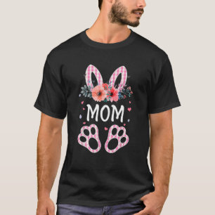 T-shirt Floral Mama Bunny Cute Happy Easter Mother's Day