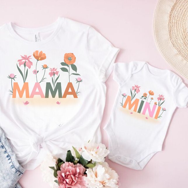 T-shirt Floral Matching maman fille (Créateur téléchargé)