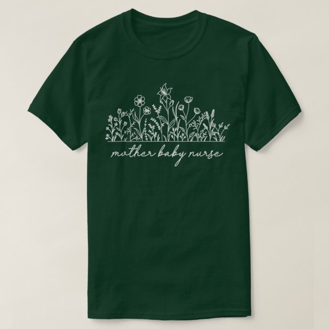 T-shirt Floral mère bébé infirmière (Design devant)