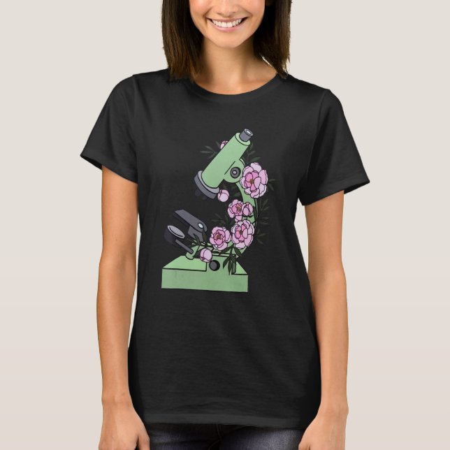 T-shirt Floral Microscope Medical Laboratory Biology Micro (Devant)