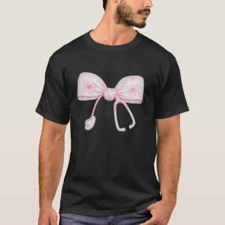 T-shirt Floral mignon Coquette rose Bow Stethoscope Regist