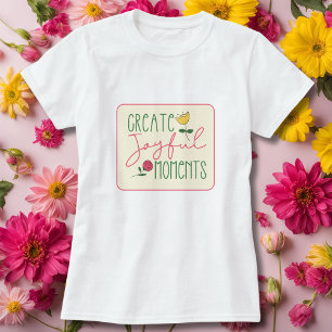 T-shirt floral moderne jaune et rose