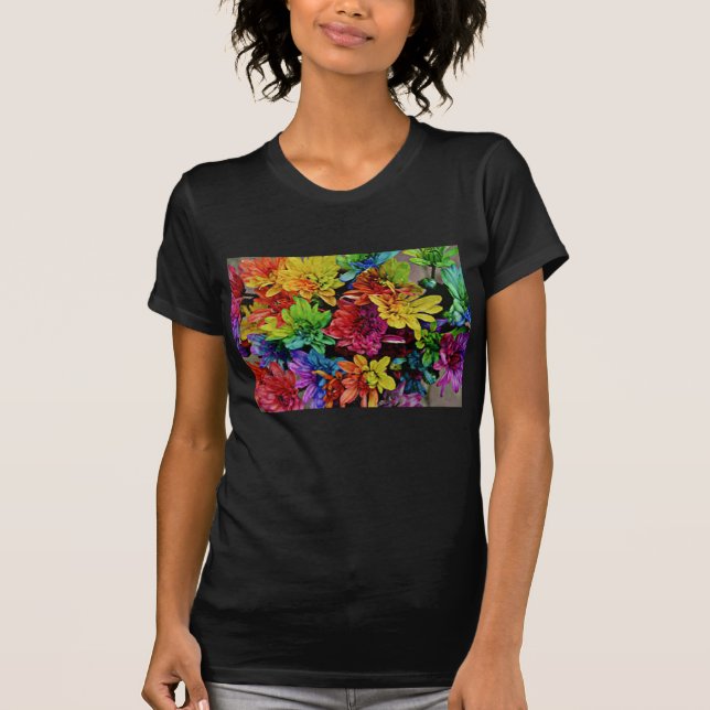 T-shirt Floral multicolore (noir) (Devant)
