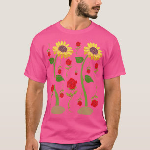 T-shirt Floral Nature Tournesols Jardin Fleurs Roses Bota