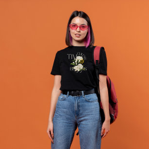 T-shirt floral noir & crème en fleurs intemporelle