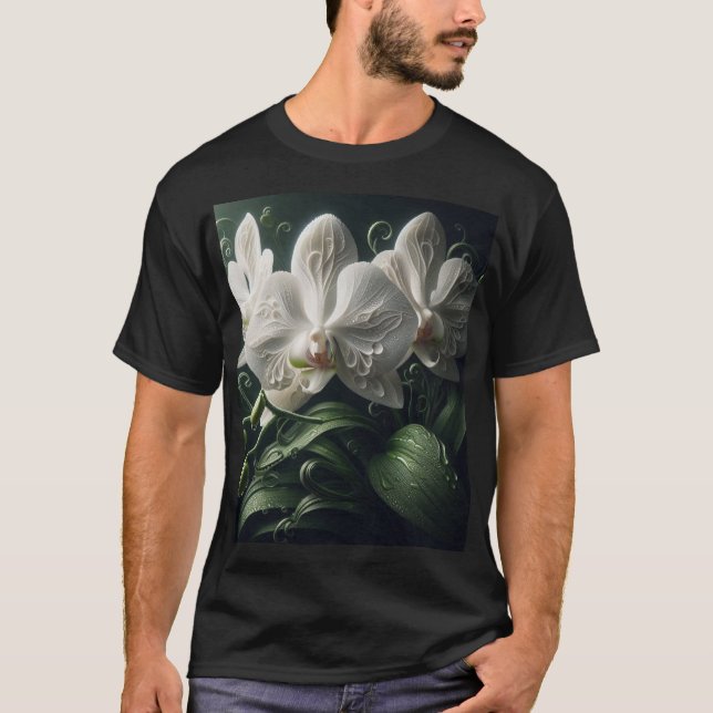 T-shirt Floral Orchidée blanche (Devant)