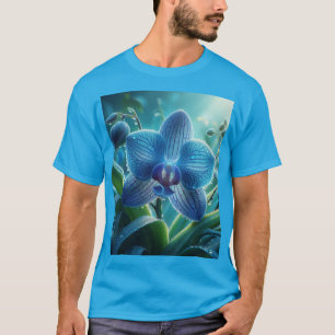 T-shirt Floral orchidée bleue