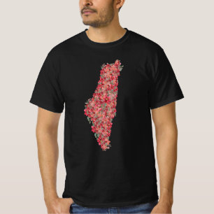 T-shirt Floral Palestine carte la liberté artistique pour