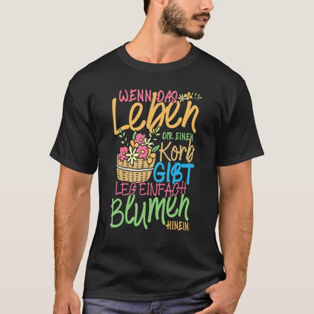 T-shirt Floral Panier Vie Slogan fleuriste (Devant)