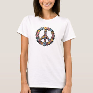 T-shirt Floral Peace Symbol Tee