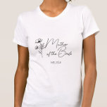 T-shirt Floral Personnalisé Mère de la mariée<br><div class="desc">Vous cherchez un cadeau élégant, tendance, mais simple pour la Mère de la Mariée et/ou Mère de la Salle ? Ces t-shirts fleurs sauvages à écriture moderne et fleurie sont un cadeau pratique qu'ils peuvent utiliser même après votre mariage ! Tout le texte peut être modifié. Vous pouvez modifier le...</div>