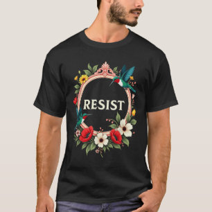 T-shirt Floral résiste à Trump _3