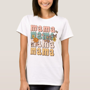 T-shirt Floral Retro Mama