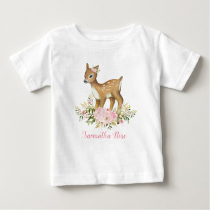 T-shirt floral rose d'enfant en bas âge