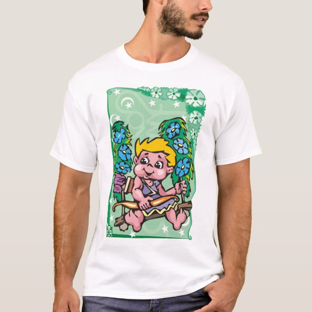 T-shirt Floral Sagittarius Archer enfant, fleurs bleues (Devant)