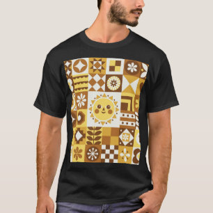 T-shirt Floral scandinave : Carte Vintage Abstraite.