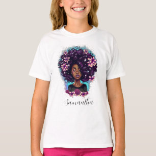 T-shirt Floral Sparkling Afro Femme
