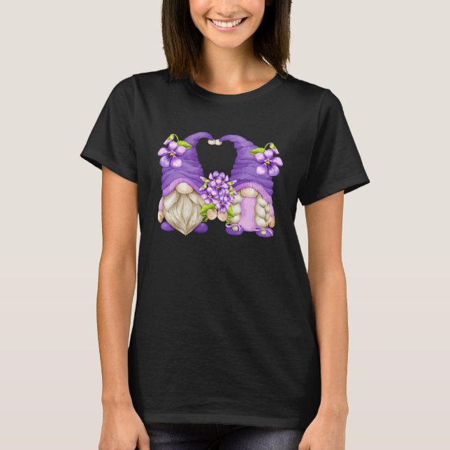 T-shirt Floral Summer Graphic For Women Purple Awareness G (Devant)