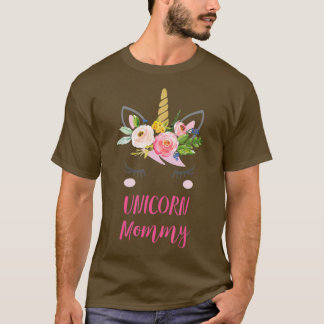 T-shirt Floral Unicorn Mom Shirt Unicorn Mommy Gift