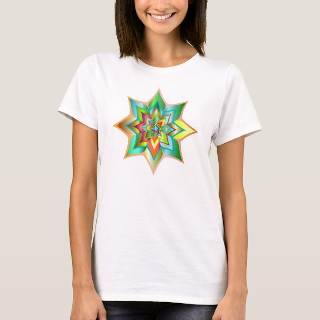 T-shirt Floral vert brillant (Devant)
