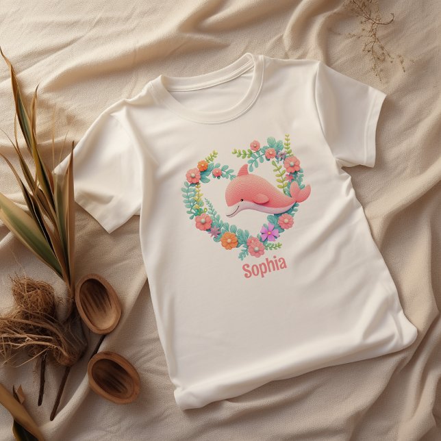T-shirt Floral Whale Heart Lot Name (Créateur téléchargé)