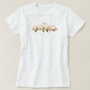 T-shirt Flore aquarelle rose coquette motivationnel