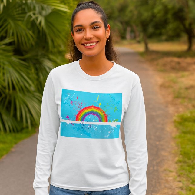 T-shirt Flore arc-en-ciel Abstraite et plaque de peinture (Créateur téléchargé)