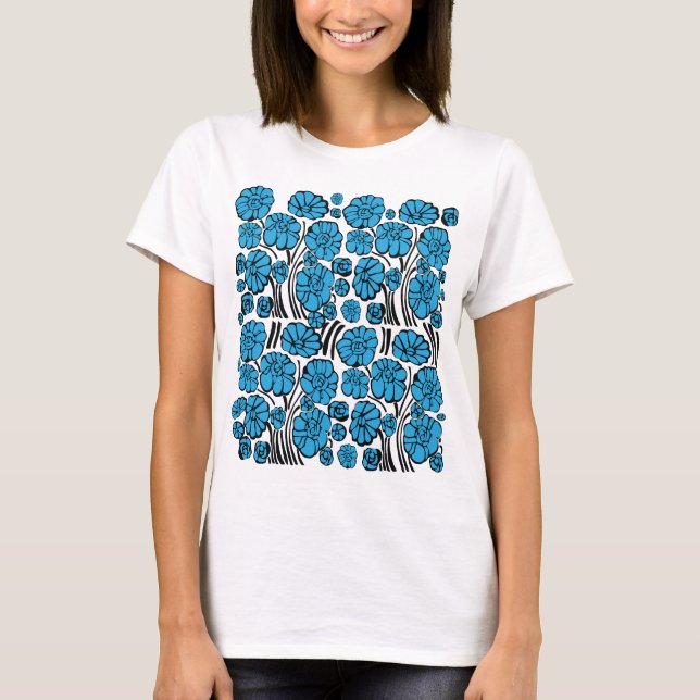 T-shirt Flore bleue (Devant)