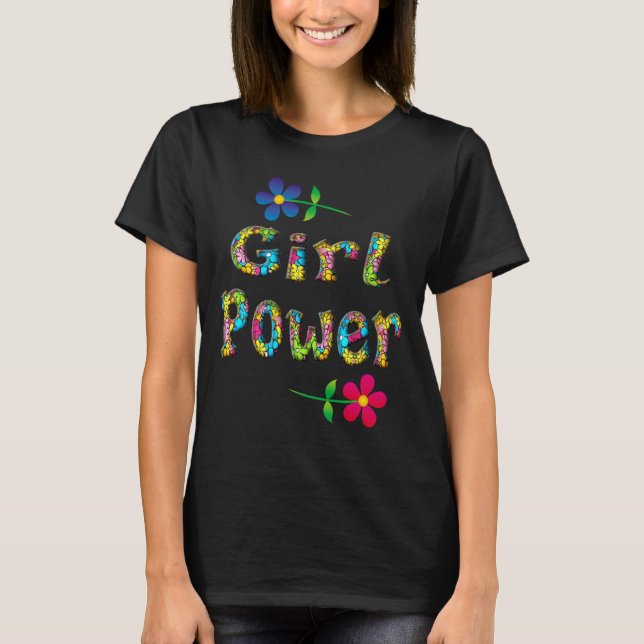 T-shirt Flore coloré 3D Girl Power (Devant)