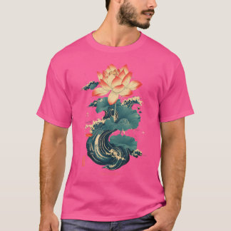 T-shirt Flore Coréenne Lotus En Grunge Esthétique Rétro K-