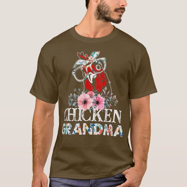 T-shirt Flore de grand-mère de poulet (Devant)