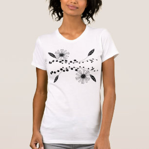 T-shirt Flore noire et blanche