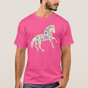 T-shirt Flore Occidentale Idée Cowgirl Pour Cheval Et Rode
