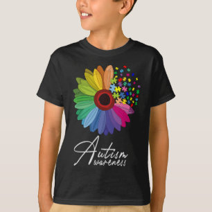 T-shirt Flore Sensibilisation sur l'autisme Fleur Faisée P