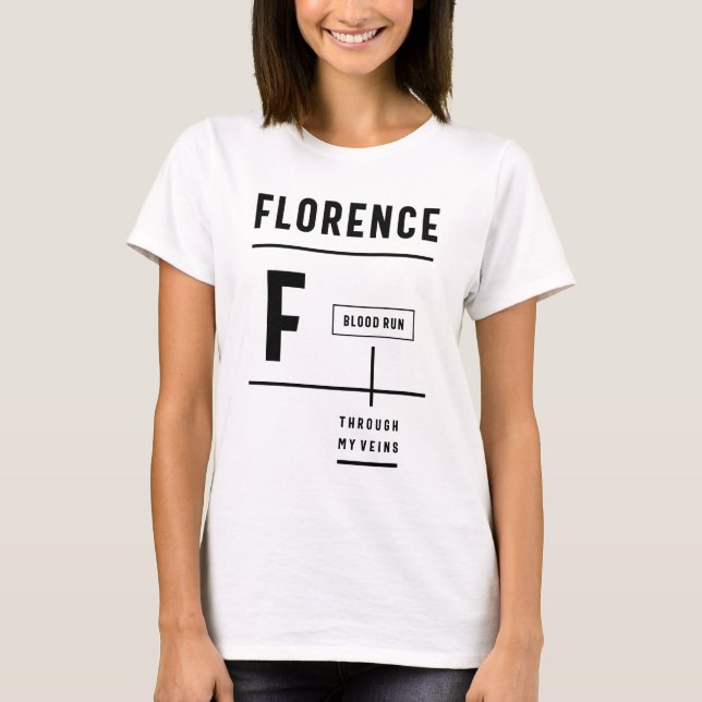 T-shirt Florence Nom personnalisé Anniversaire Cadeau (Devant)