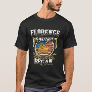T-shirt Florence Oregon USA Drapeau 4 juillet long manche