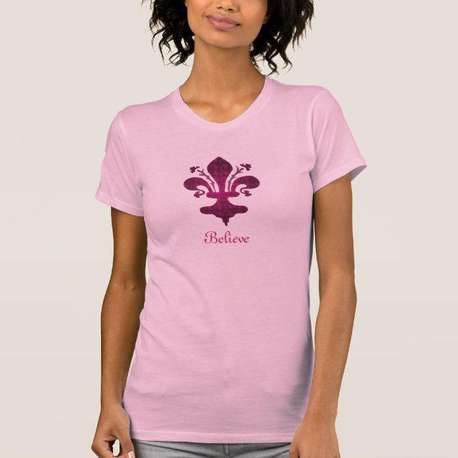 T-shirt Florence rose Fleur de Lis (Devant)
