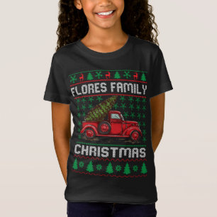 T-Shirt Flores Famille Vilain Chandail de Noël Rouge Camio