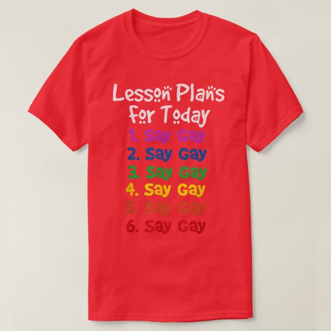 T-shirt Florida Gay Dit Gay Plans De Leçons Pour Aujourd'H (Design devant)