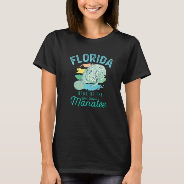 T-shirt Florida Home Of The Manatee Sea Cow   (Devant)