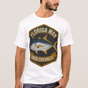 T-shirt Florida Man Jack Crevalle Badge Tee de pêche